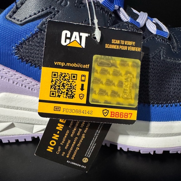 NWT Cat Streamline Women’s 6.5 Composite Toe Safety Shoe in Total Eclipse/Lilac - Picture 6 of 13